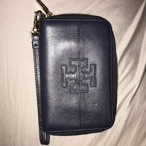 Navy Blue Tory Burch Wristlet